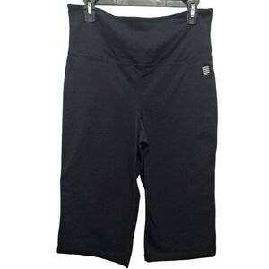 Lands'End Women's Capri Sports Leggings Size S Black.